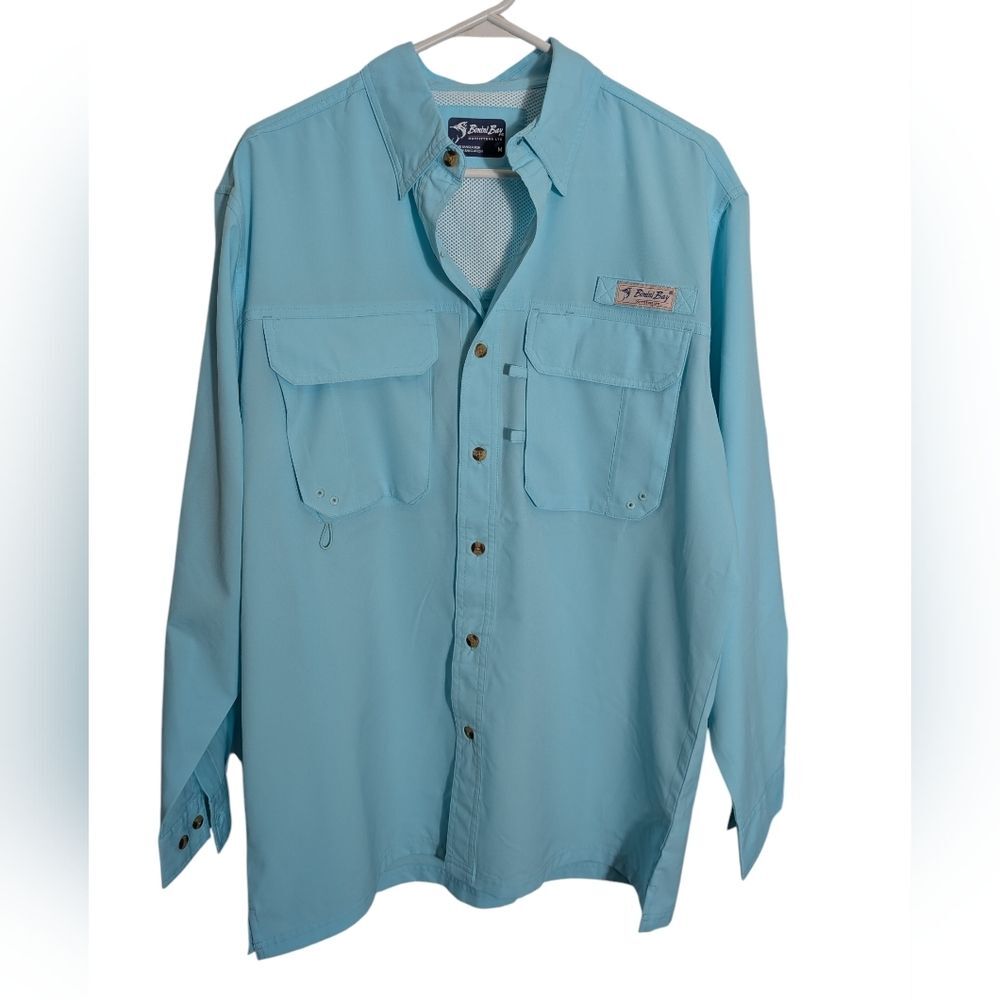 NWT Bimini Bay Turquoise Button Down Shirt Men's Medium
